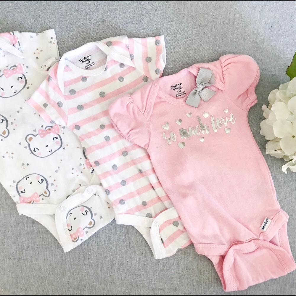 Set of 3 Gerber Organic Cotton Onesies